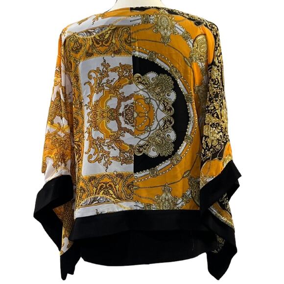 Coco Bianco Women's Abstract Shawl Blouse Size S - Picture 2 of 4